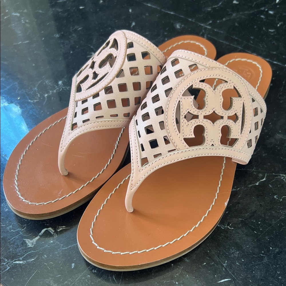 Tory Burch Women's Cream and Brown Sandals